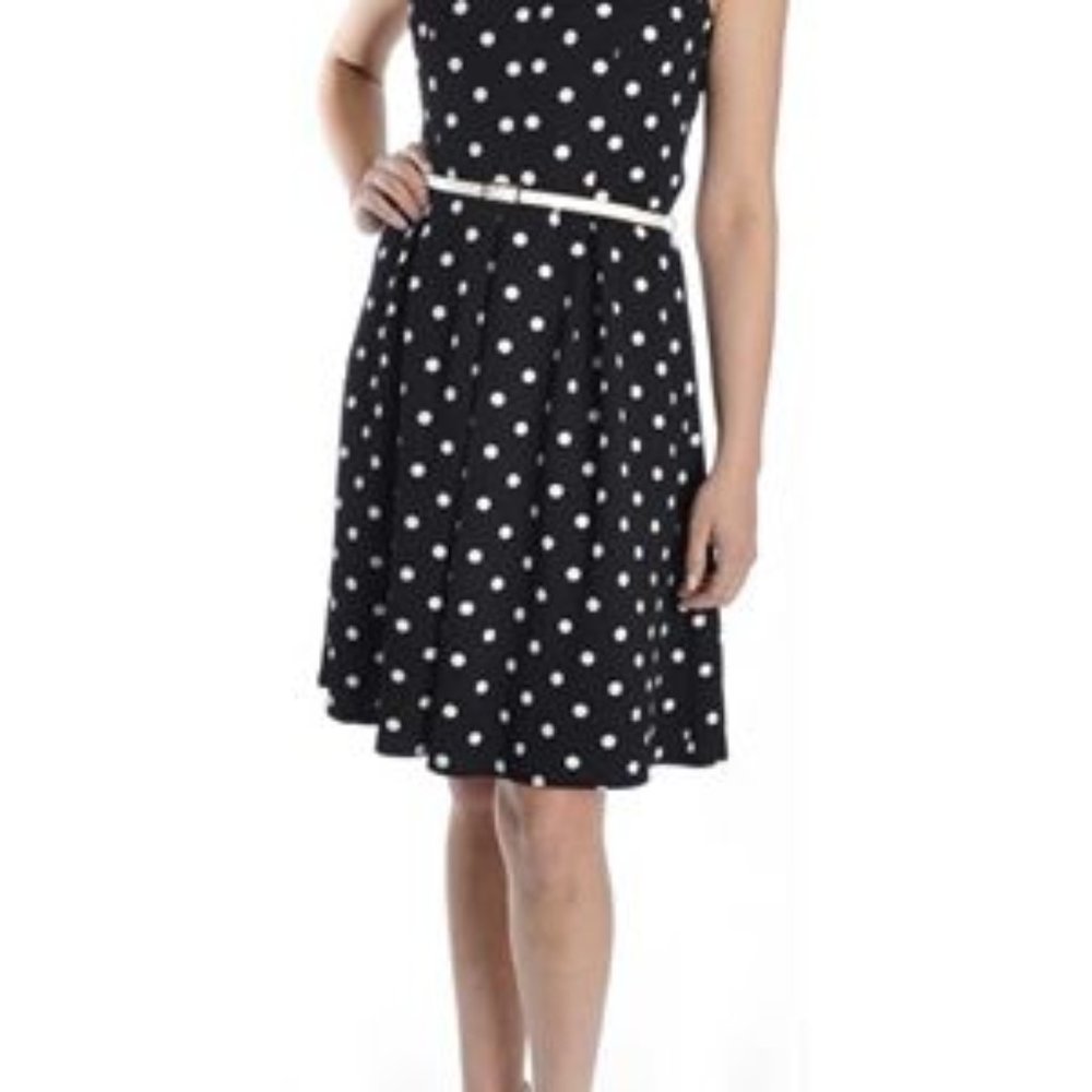 RMLL Belted Polka Dot Dress